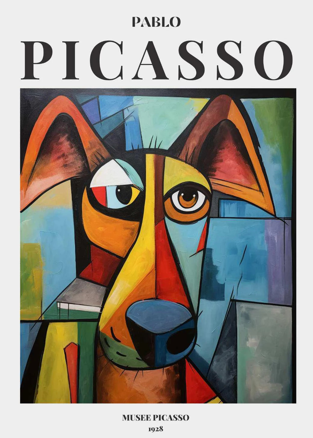 Picasso Exhibition Dog Poster Neutral Beige Vintage Minimalist Prints Canvas Painting Wall Art Pictures Home Room Modern Decor