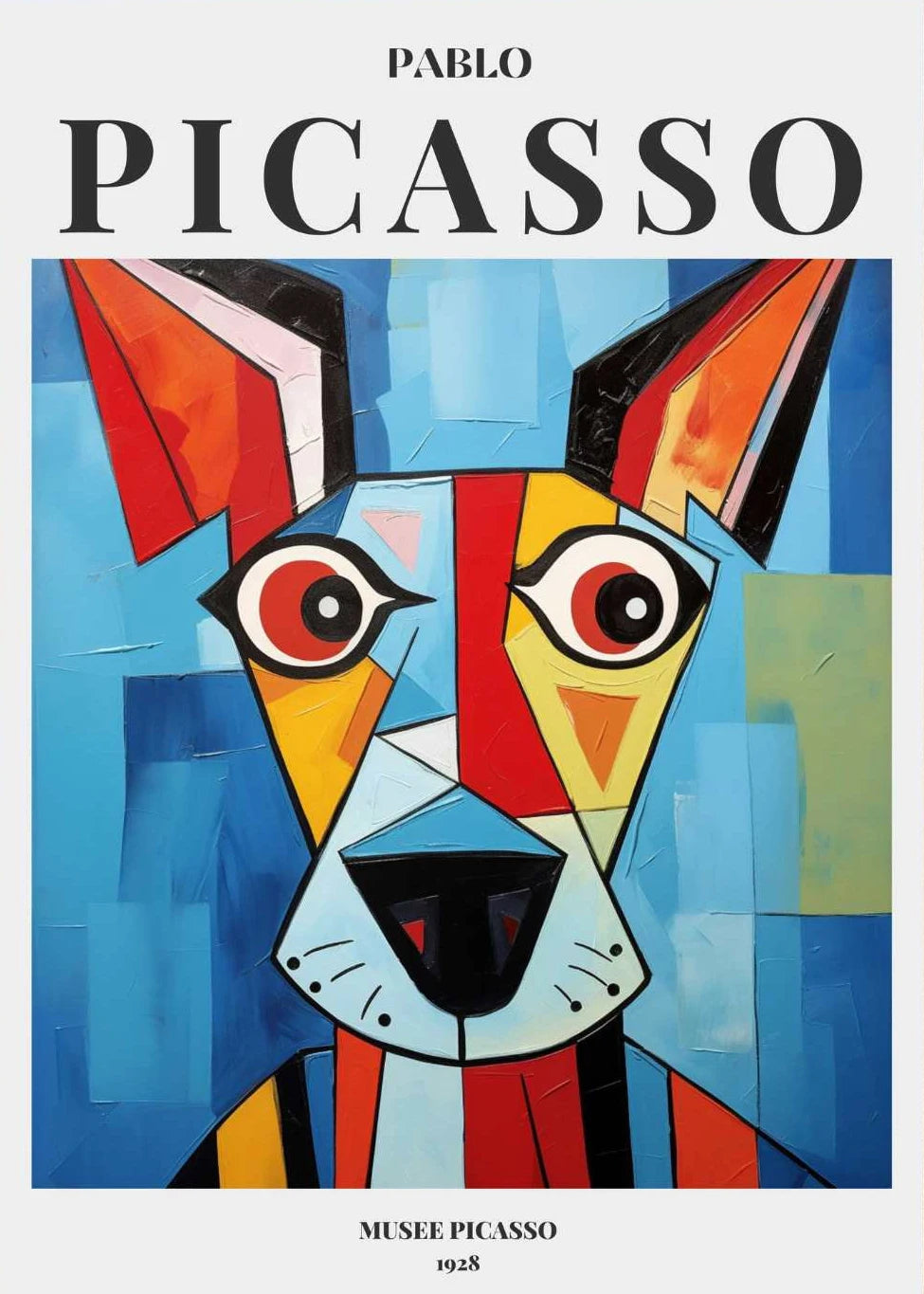 Picasso Exhibition Dog Poster Neutral Beige Vintage Minimalist Prints Canvas Painting Wall Art Pictures Home Room Modern Decor