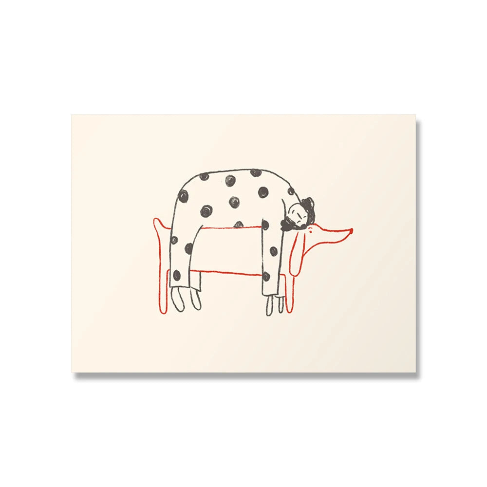 Cute Blue Line Dog Poster Abstract Pet Wall Picture Animals Canvas Painting Minimalist Art Print Modern Nursery Bedroom Decor