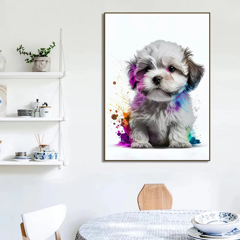 Cute Graffiti Pet Dogs Poster Prints Golden Retriever Border Collie French Bulldog Wall Art Canvas Painting Home Room Decor