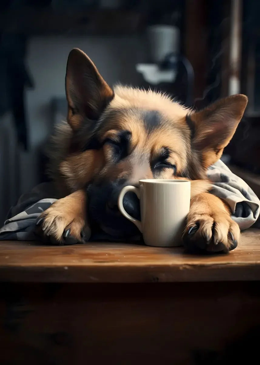 Cute Dogs Golden Retriever French Bulldog Pup Coffee Poster Print Canvas Painting Funny Animal Wall Art Kitchen Room Home Decor