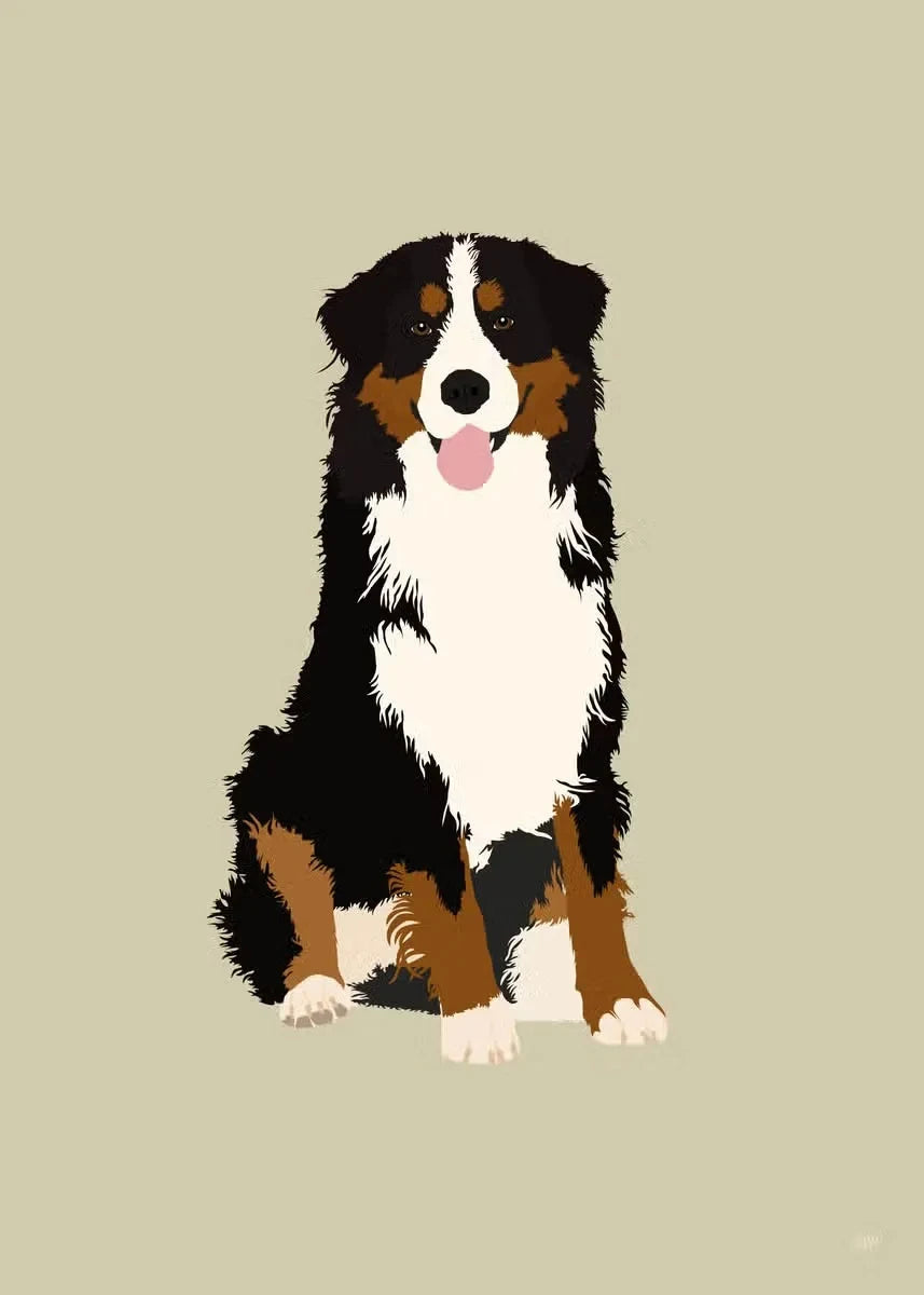 Modern Colorful Abstract Puppy Portrait Poster Wall Art Picture Beagle Koki Bull Dog Canvas Painting Simple Living Room Decor