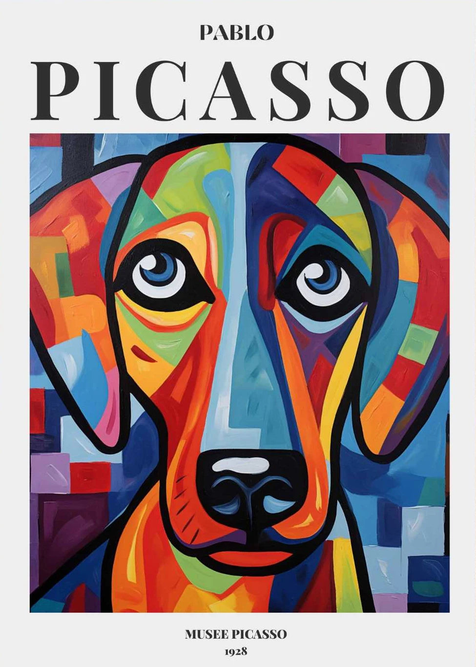 Picasso Exhibition Dog Poster Neutral Beige Vintage Minimalist Prints Canvas Painting Wall Art Pictures Home Room Modern Decor