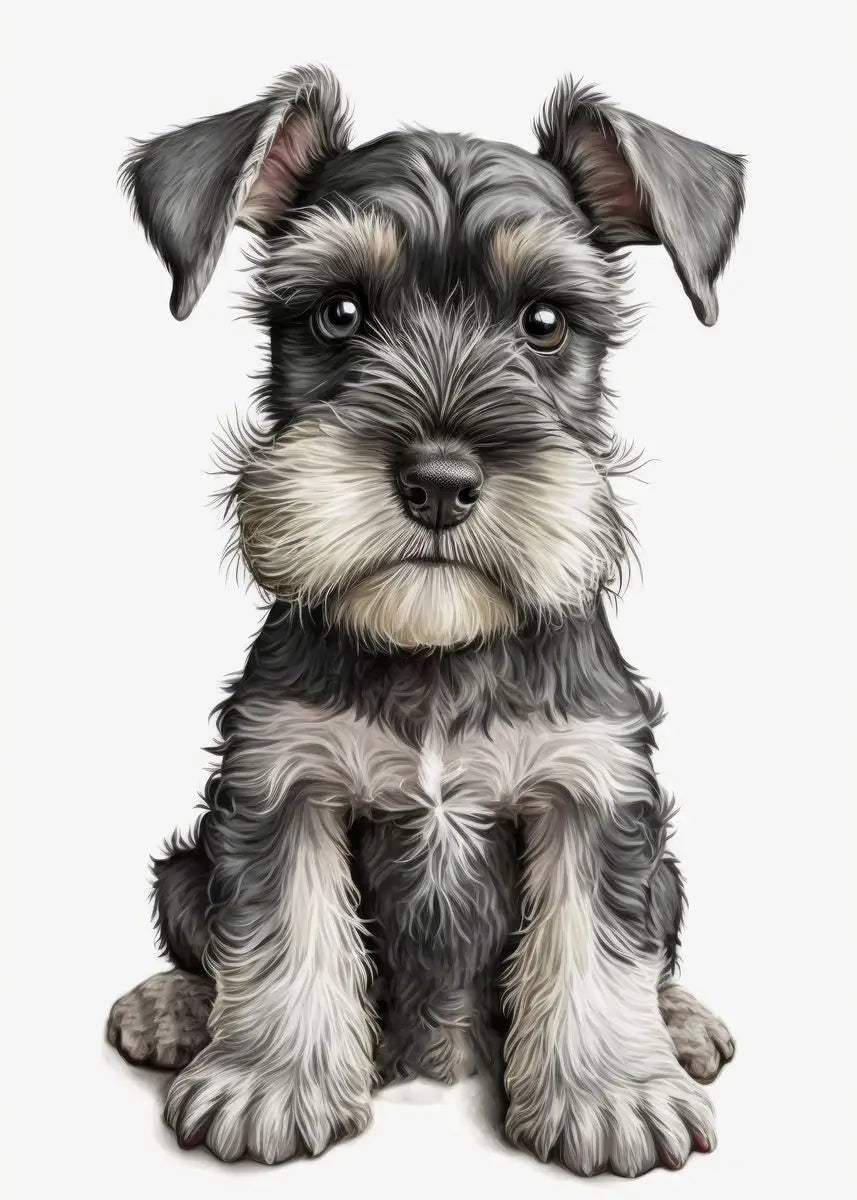 Cute Baby Pet Portrait Canvas Poster Bulldog Schnauzer Chihuahua Painting Animal Dog Art Print Wall Pictures Living Room Decor