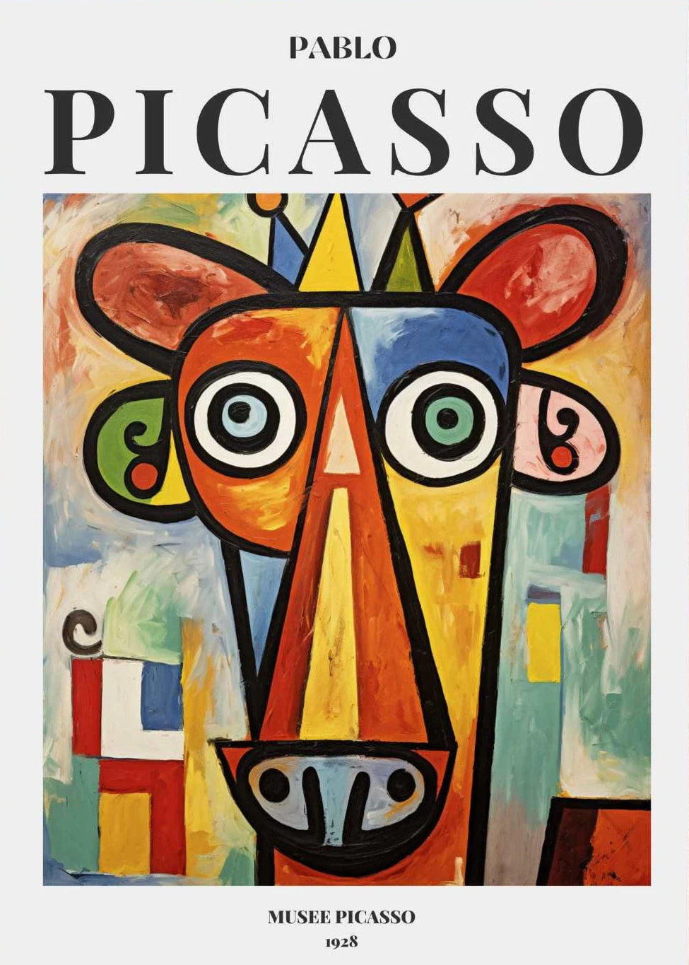 Picasso Exhibition Dog Poster Neutral Beige Vintage Minimalist Prints Canvas Painting Wall Art Pictures Home Room Modern Decor