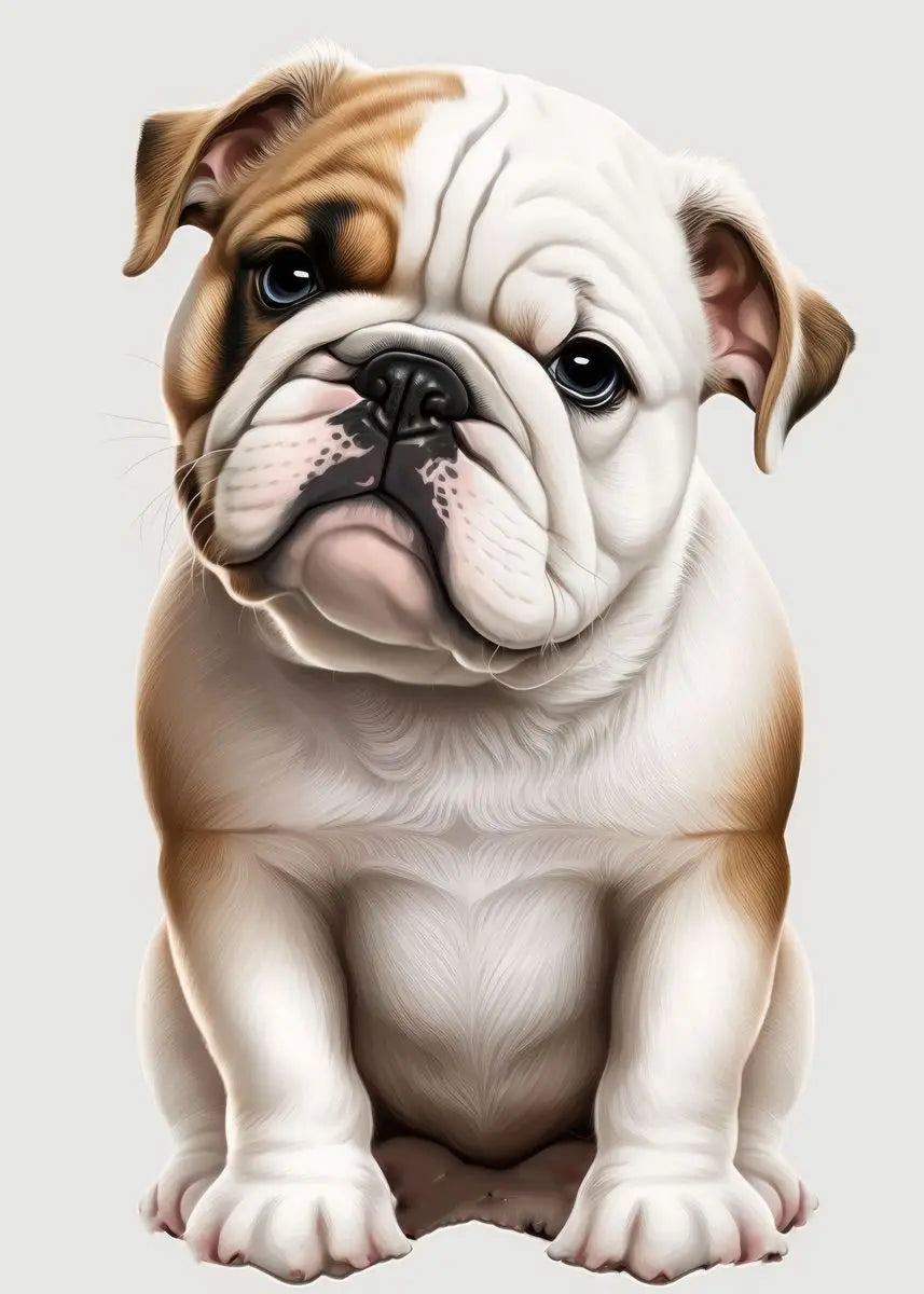 Cute Baby Pet Portrait Canvas Poster Bulldog Schnauzer Chihuahua Painting Animal Dog Art Print Wall Pictures Living Room Decor