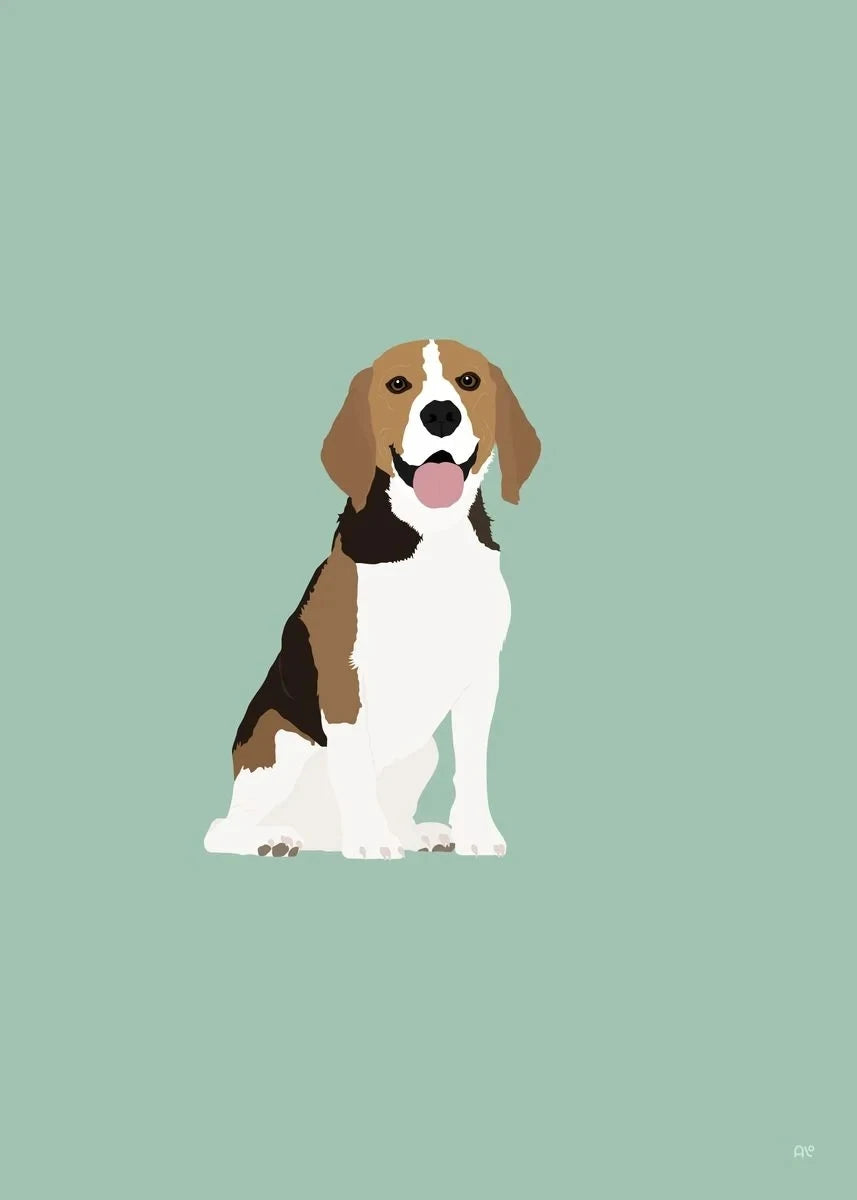 Modern Colorful Abstract Puppy Portrait Poster Wall Art Picture Beagle Koki Bull Dog Canvas Painting Simple Living Room Decor