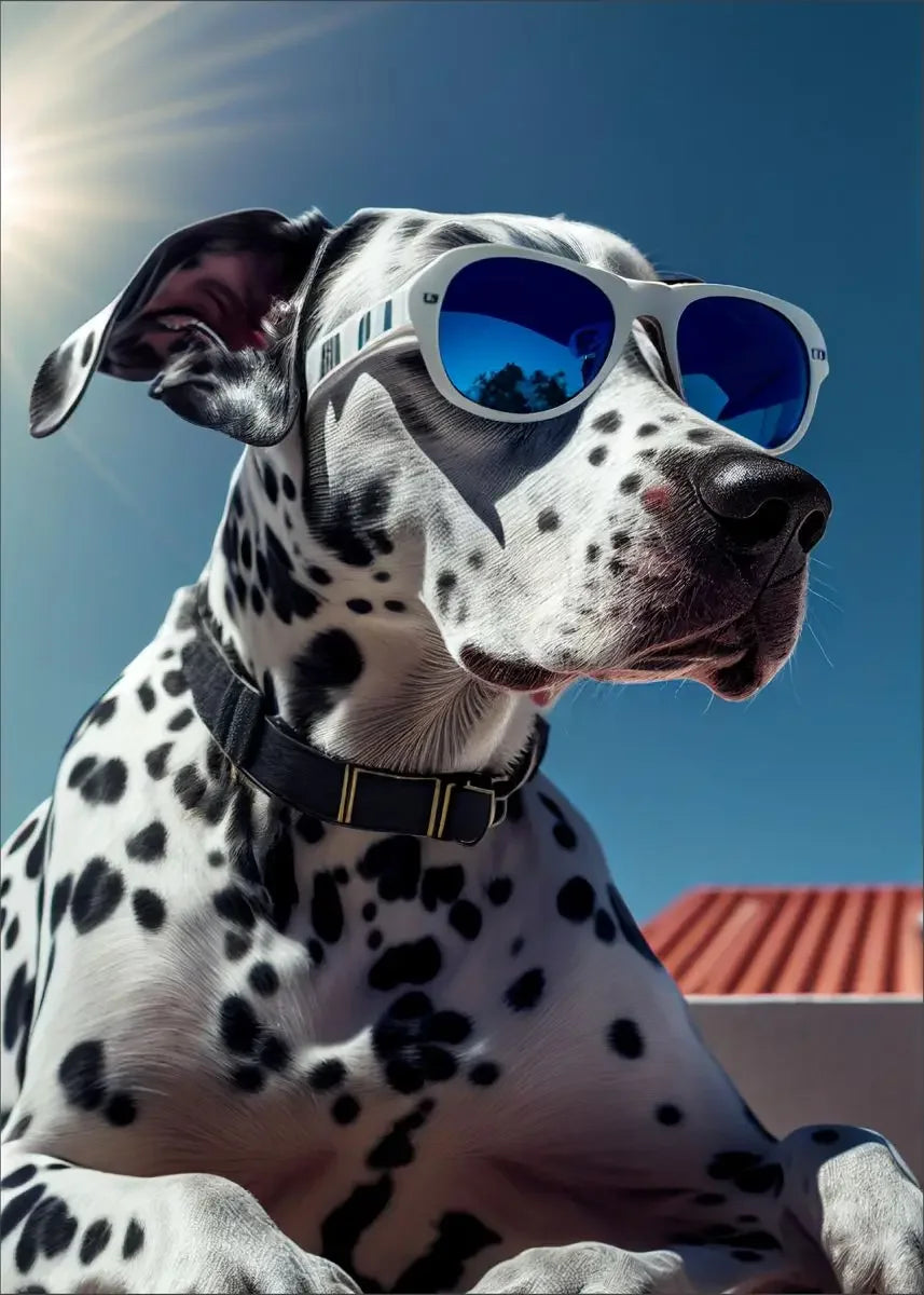 Dog Wearing Sunglasses Poster and Picture Beach Sun Cozy Wall Art Canvas Painting Bulldog KoKi Golden Retriever Print Home Decor