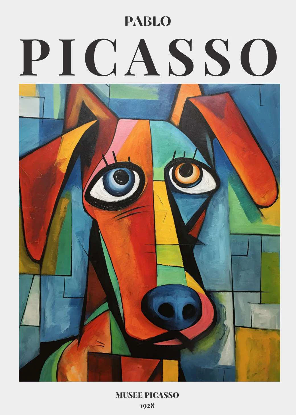 Picasso Exhibition Dog Poster Neutral Beige Vintage Minimalist Prints Canvas Painting Wall Art Pictures Home Room Modern Decor