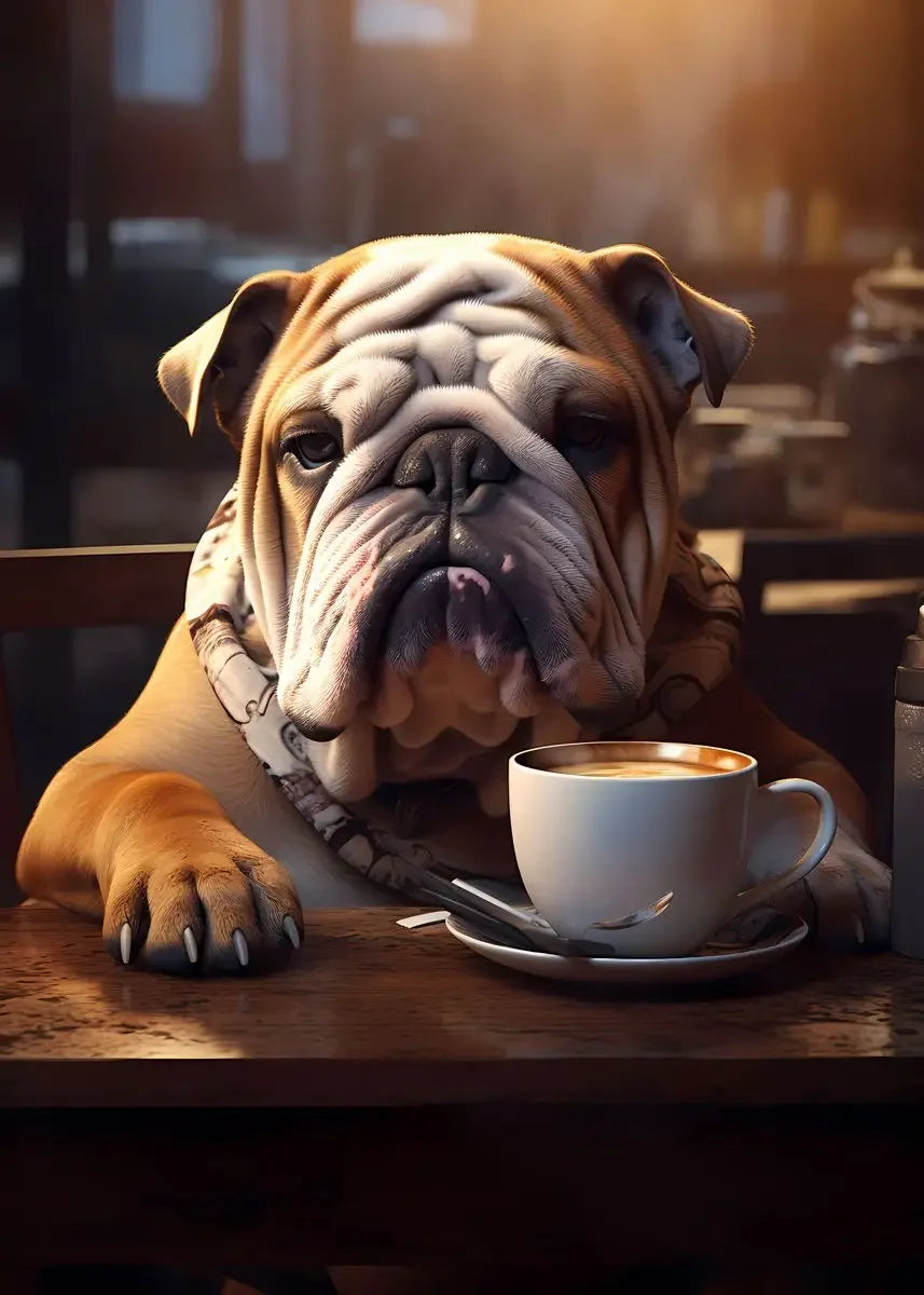Cute Dogs Golden Retriever French Bulldog Pup Coffee Poster Print Canvas Painting Funny Animal Wall Art Kitchen Room Home Decor