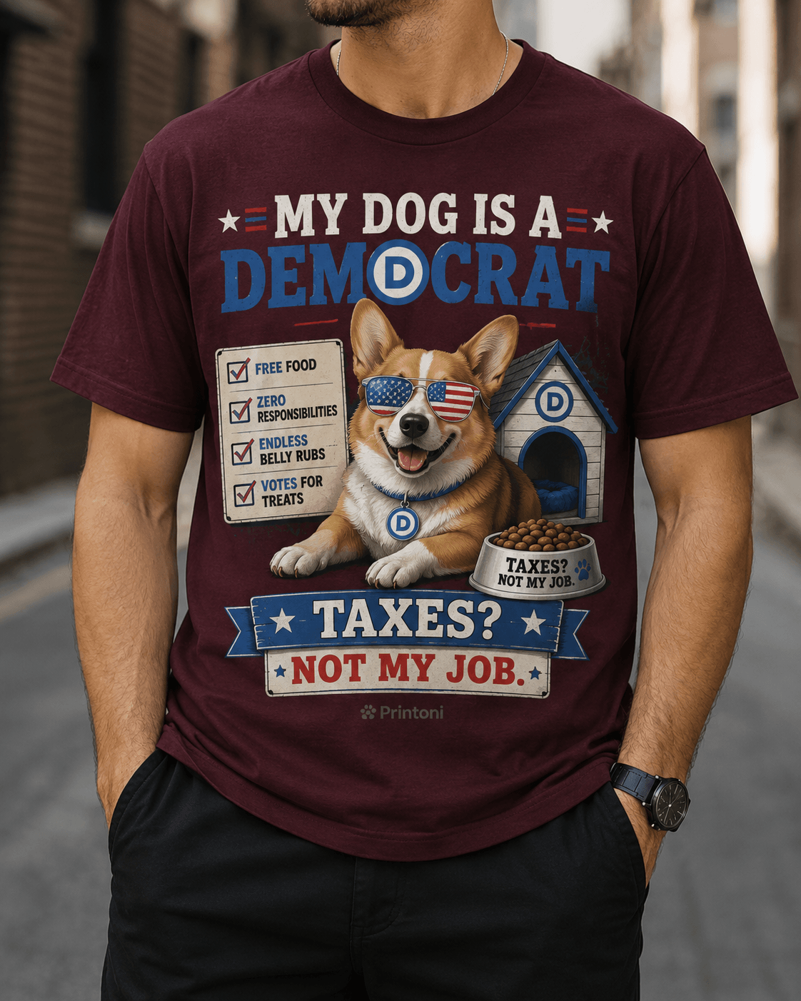 My Dog Is A Democrat Shirt, Funny Political Dog Tee, Dog Lover Gift, Dog Dad Shirt, Funny Dog Owner Gift