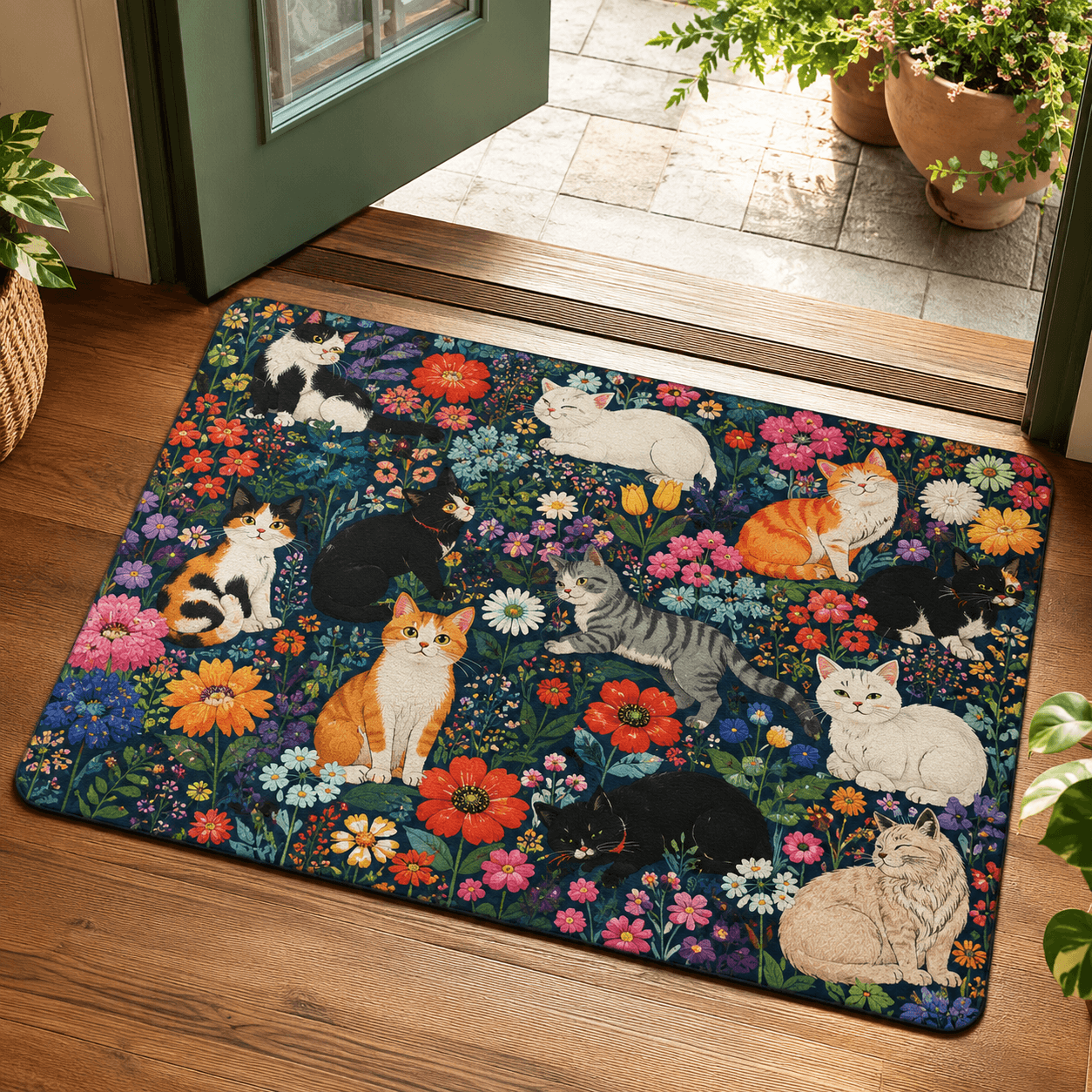 Welcome Doormat – Cute Peeking Dog Cat Door Mat, Pet Lover Gift Home Decor