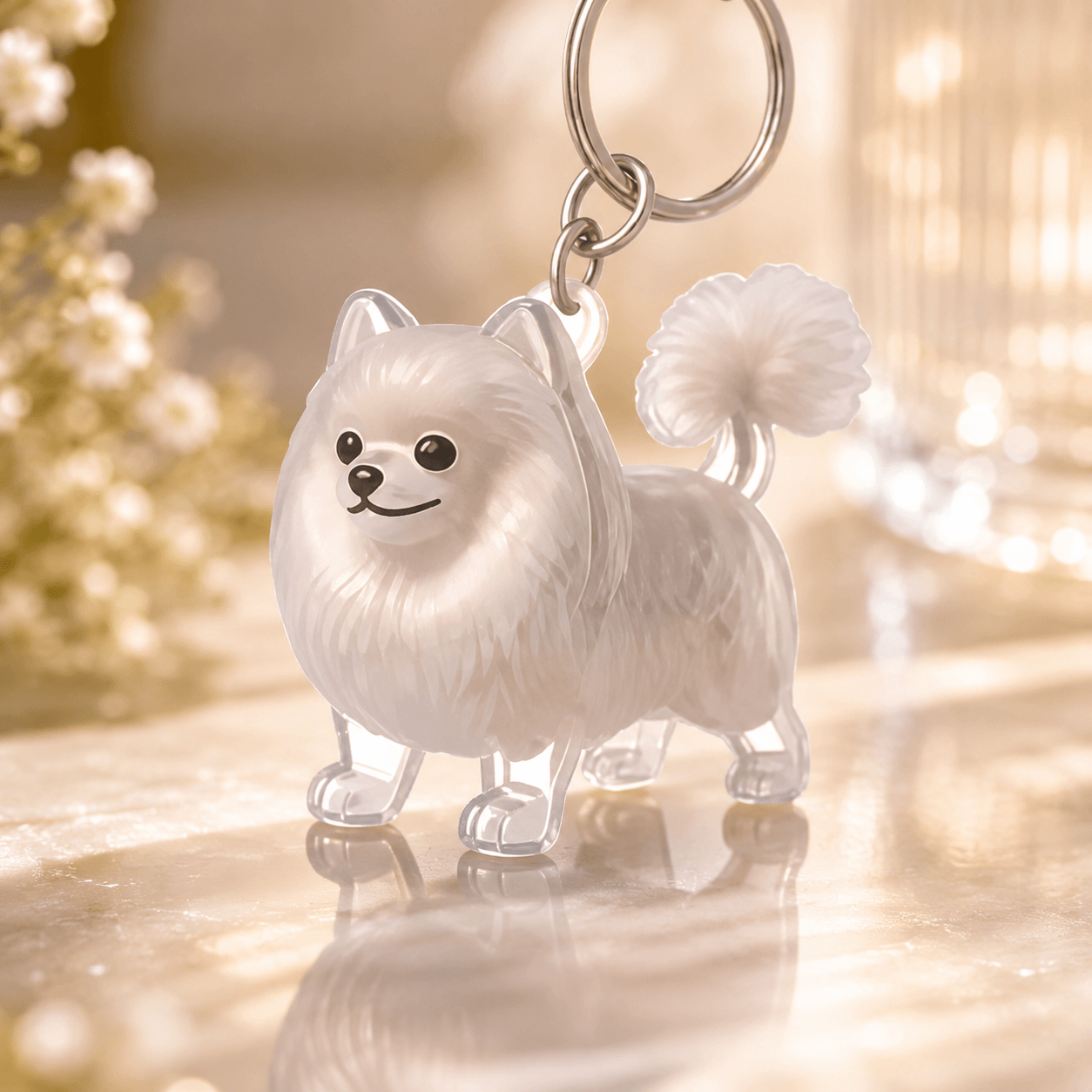 Custom Pet Fur Keepsake Ornament – Personalized Dog Memorial Glass Figurine, Pet Loss Gift