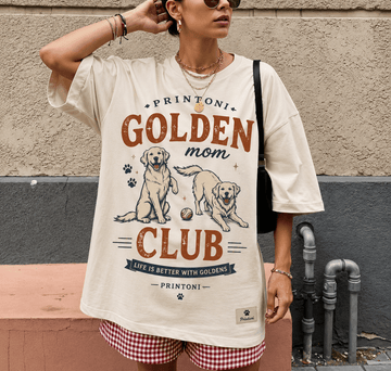 Golden Mom Club Shirt, Golden Retriever Mom Graphic Tee, Retriever Lover Gift, Dog Mom Shirt, Fur Mama Gift, Vintage Dog Tee