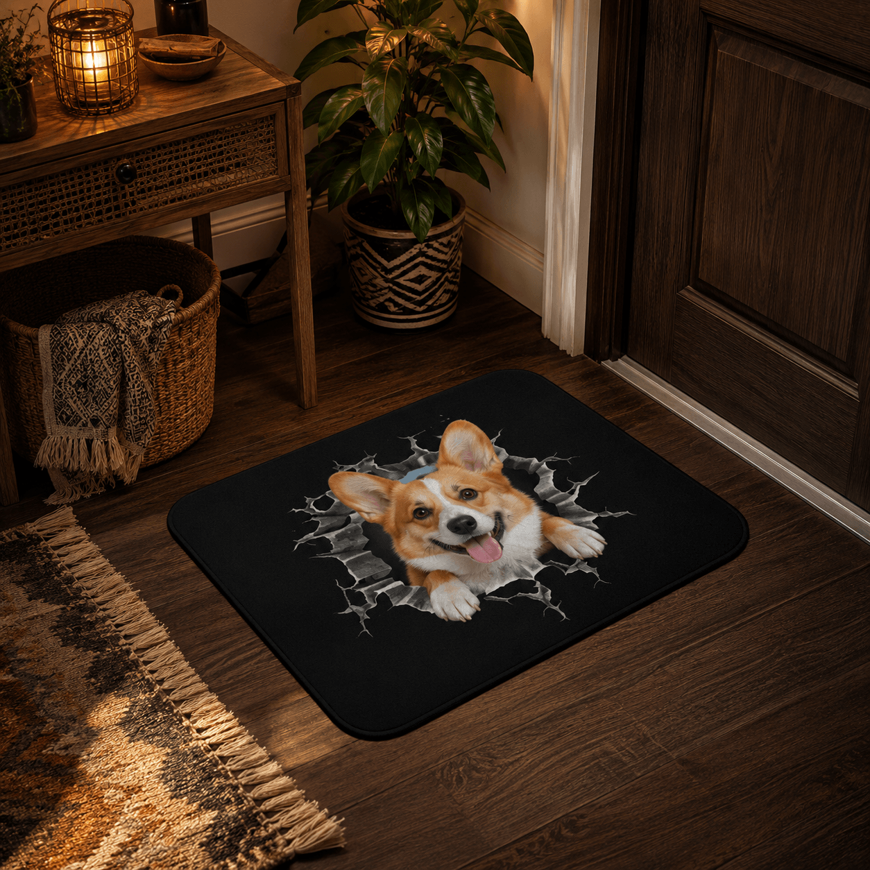 3D Dog Doormat – Funny Realistic Golden Retriever Door Mat, Cute Dog Lover Gift Decor