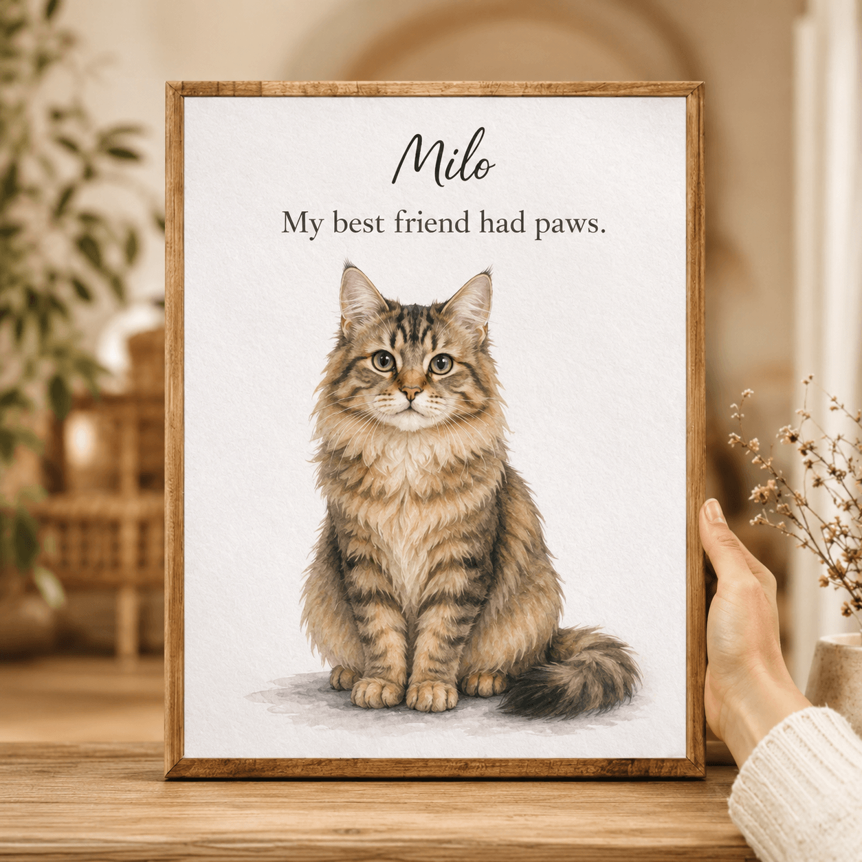 Custom Cat Memorial Canvas Print | Personalized Pet Portrait from Photo | Sympathy Gift for Dog Loss - Printoni