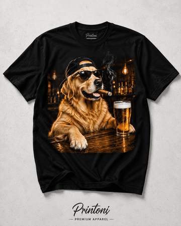 Golden Retriever Bar Graphic Tee, Funny Cool Dog Shirt, Golden Retriever Lover Gift, Dog Mom Dad Shirt, Sarcastic Dog Tee