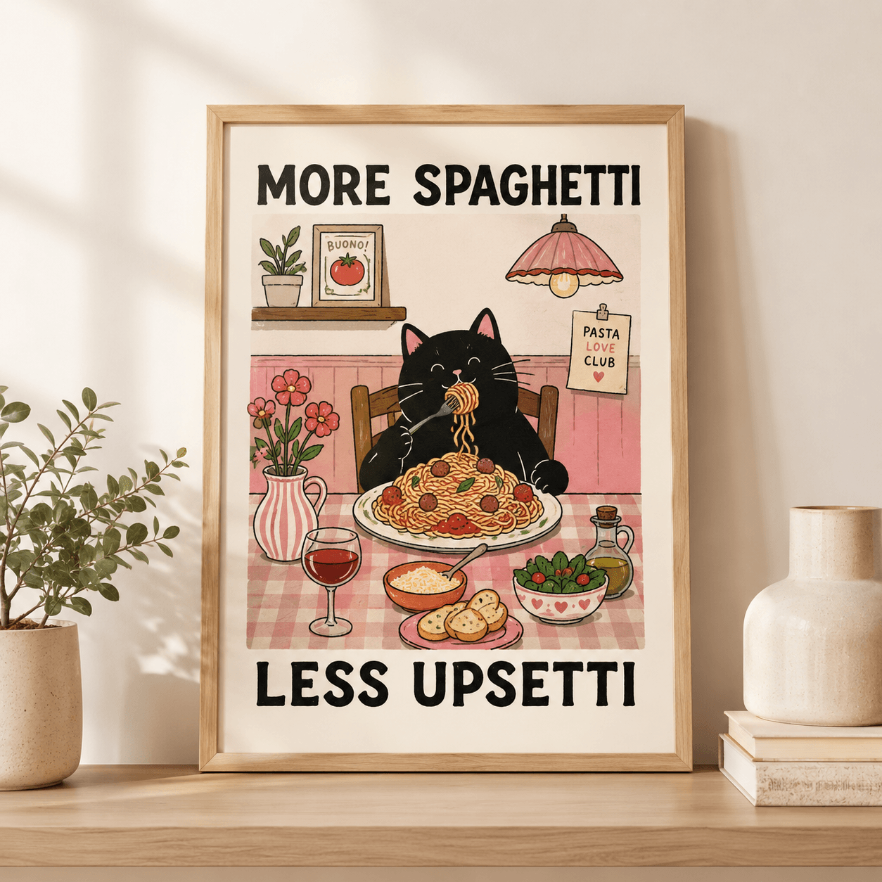 Funny Cat Dog Wall Art Print – Retro Aesthetic Kitchen & Bathroom Pet Poster, Pet Lover Gift