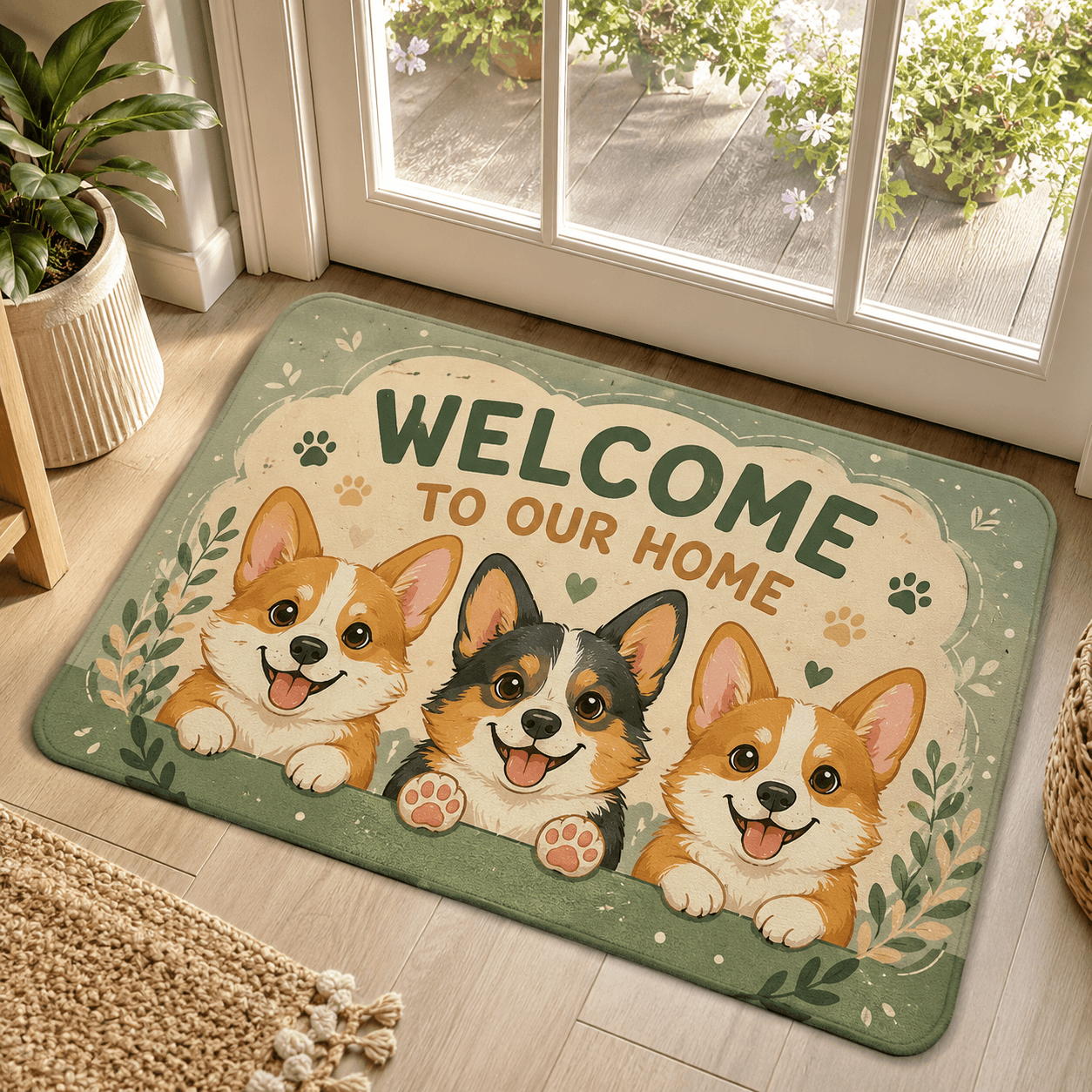 Celestial Black Cat Welcome Doormat – Moon & Stars Cat Door Mat