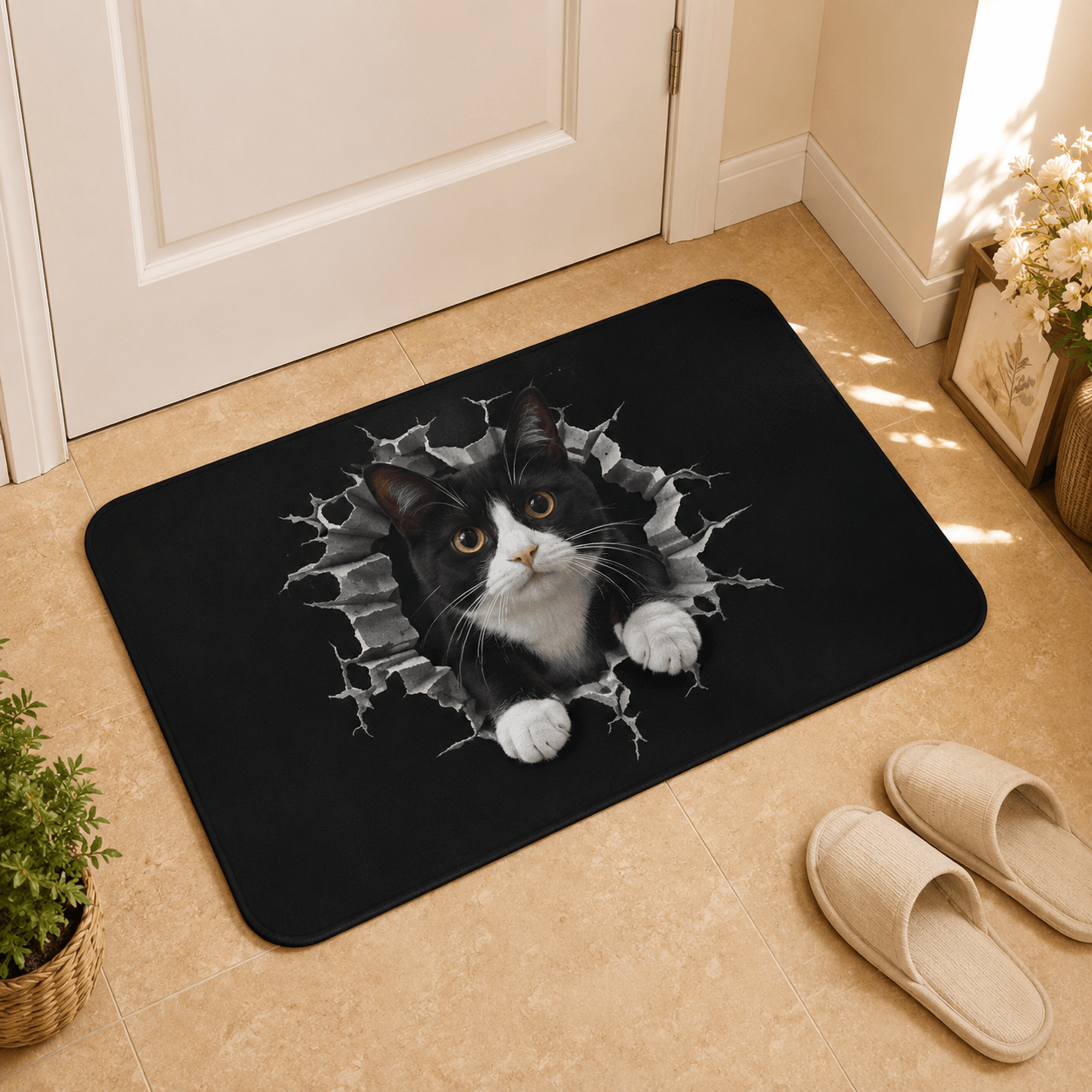 3D Dog Doormat – Funny Realistic Golden Retriever Door Mat, Cute Dog Lover Gift Decor