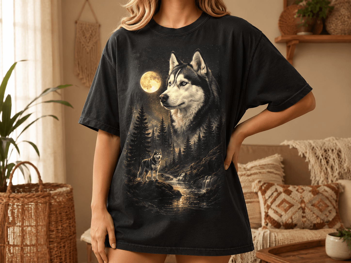 Custom Pet Moon Shirt from Photo, Personalized Celestial Dog Cat Tee, Majestic Pet Portrait T-Shirt, Pet Lover Gift, Comfort Colors