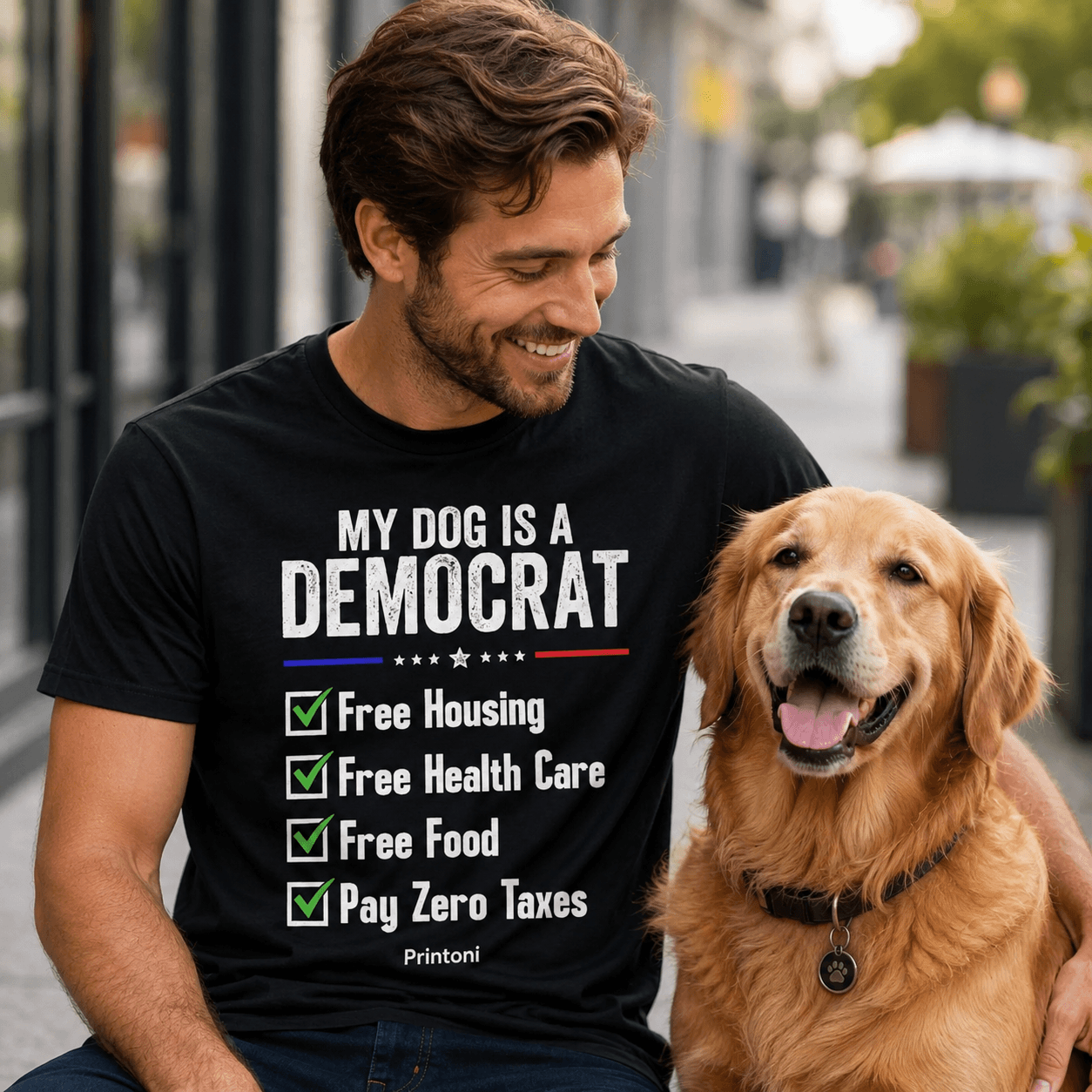 My Dog Is A Democrat Shirt, Funny Political Dog Tee, Dog Lover Gift, Dog Dad Shirt, Funny Dog Owner Gift