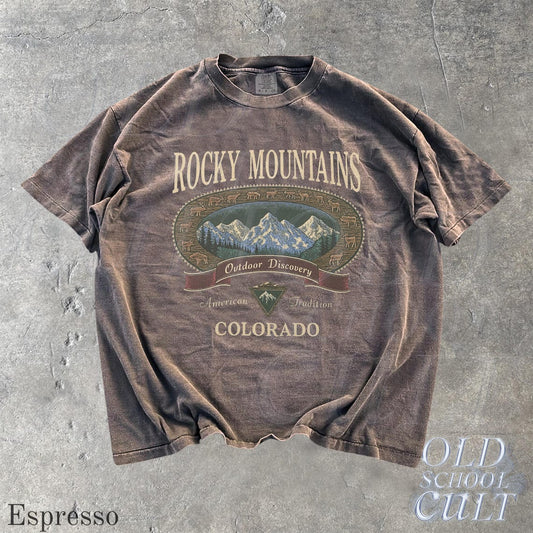 Colorado Rocky Mountains Vintage Tee | Outdoor Discovery Nature Graphic Shirt | Comfort Colors Ivory Gift - Tuli Clothing