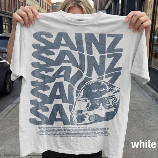 Carlos Sainz F1 Fan Tee | Sainz Racing Vintage Comfort Colors Shirt | Formula 1 Fan Merch Dark Wash