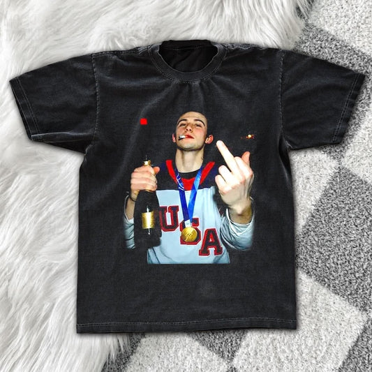 Gold Medal Rebel Vintage Graphic Tee | Champion Attitude Bootleg Shirt | Dark Washed Unisex Streetwear