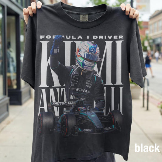Kimi Antonelli Formula 1 Vintage Fan Tee | F1 Driver Mercedes Rookie Fan Shirt | Comfort Colors Ivory Racing Tee