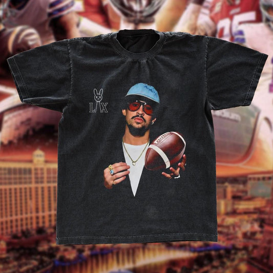 Vintage Hip Hop Football Culture Graphic Washed Tee – Oversized Streetwear Shirt