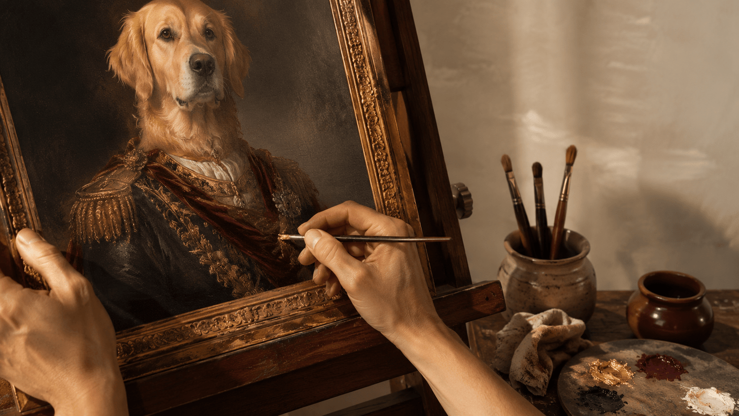 Custom Renaissance Pet Portrait from Photo — Heirloom Canvas - Printoni