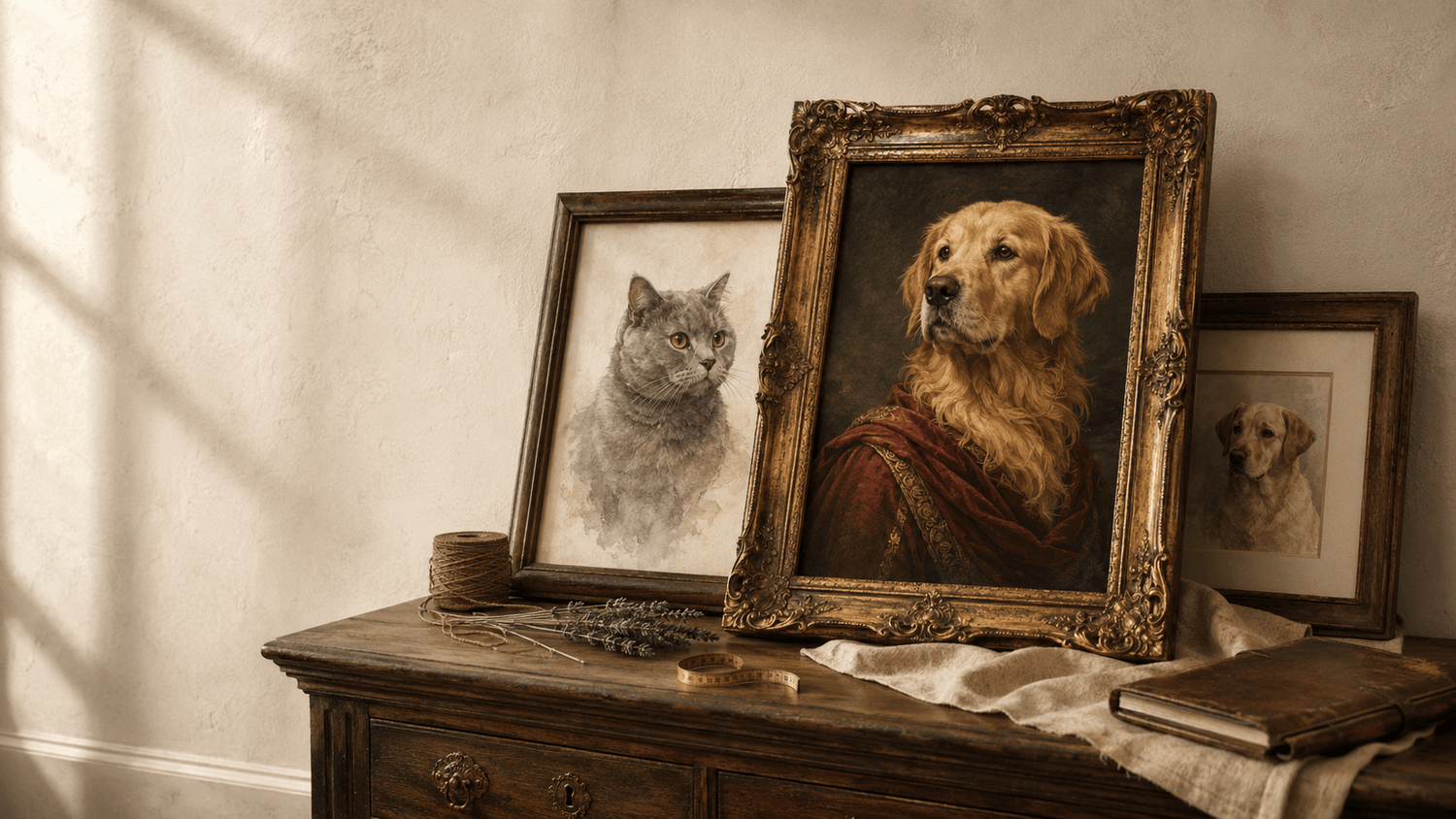 Custom Renaissance Pet Portrait from Photo — Heirloom Canvas - Printoni